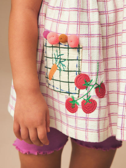 Purple Fruit Embroidery Peplum Top and Cycle Shorts Set (3mths-7yrs) image 4