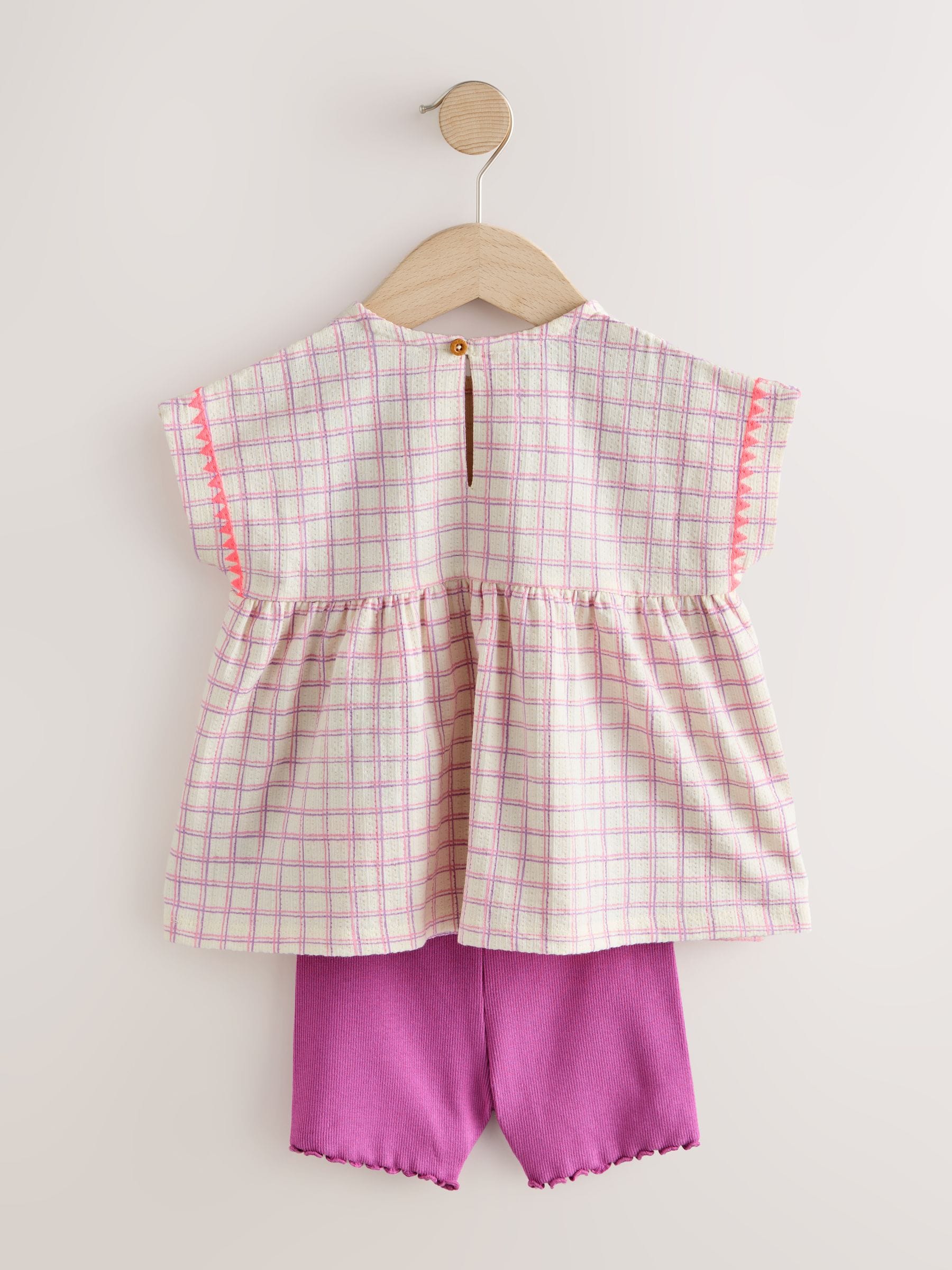 Purple Fruit Embroidery Peplum Top and Cycle Shorts Set (3mths-7yrs) image 9