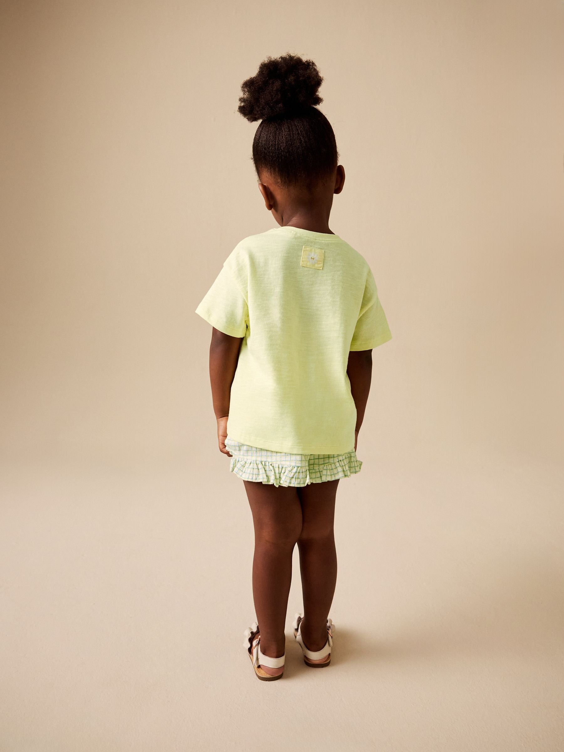 Dsiney Kidz - Lime Green Flower Short Sleeve T-Shirt and Shorts Set (3mths-7yrs) image 3