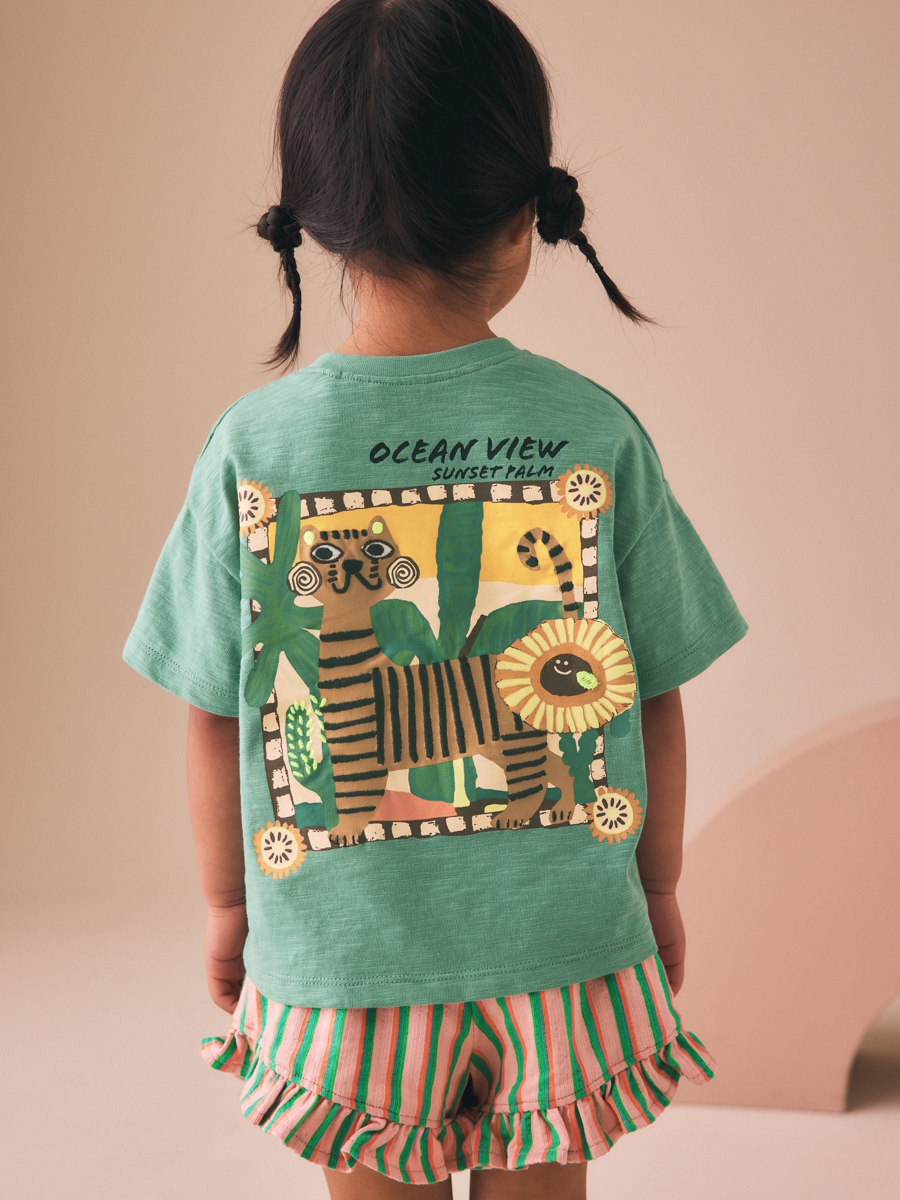 Green Tiger Short Sleeve T-Shirt and Shorts Set (3mths-7yrs) image 1
