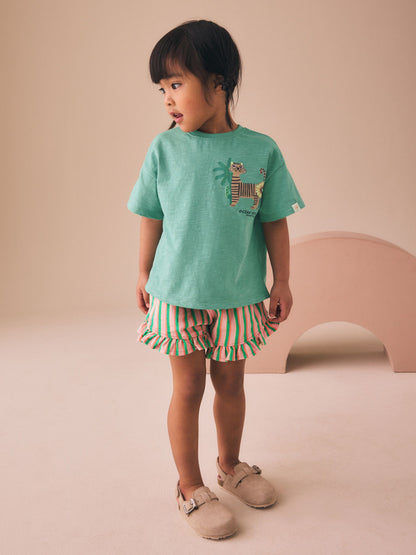 Green Tiger Short Sleeve T-Shirt and Shorts Set (3mths-7yrs) image 2