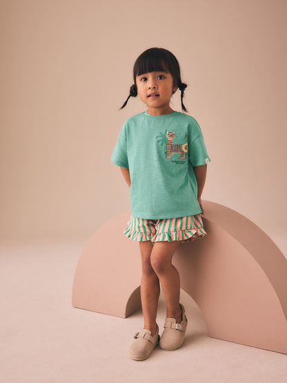 Green Tiger Short Sleeve T-Shirt and Shorts Set (3mths-7yrs) image 3