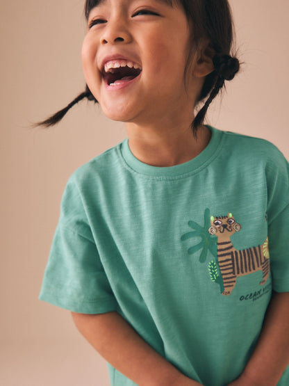Green Tiger Short Sleeve T-Shirt and Shorts Set (3mths-7yrs) image 4