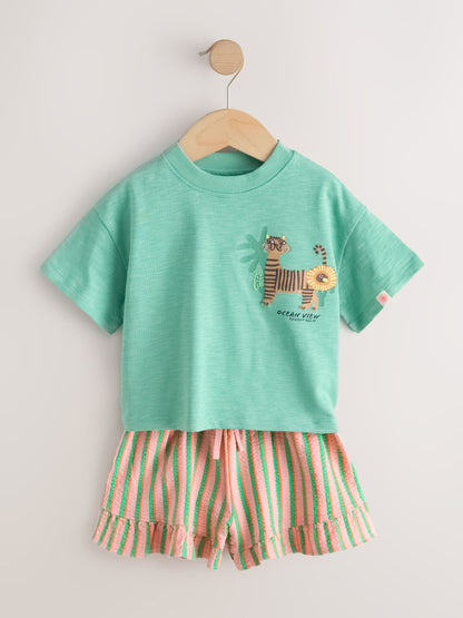 Green Tiger Short Sleeve T-Shirt and Shorts Set (3mths-7yrs) image 5