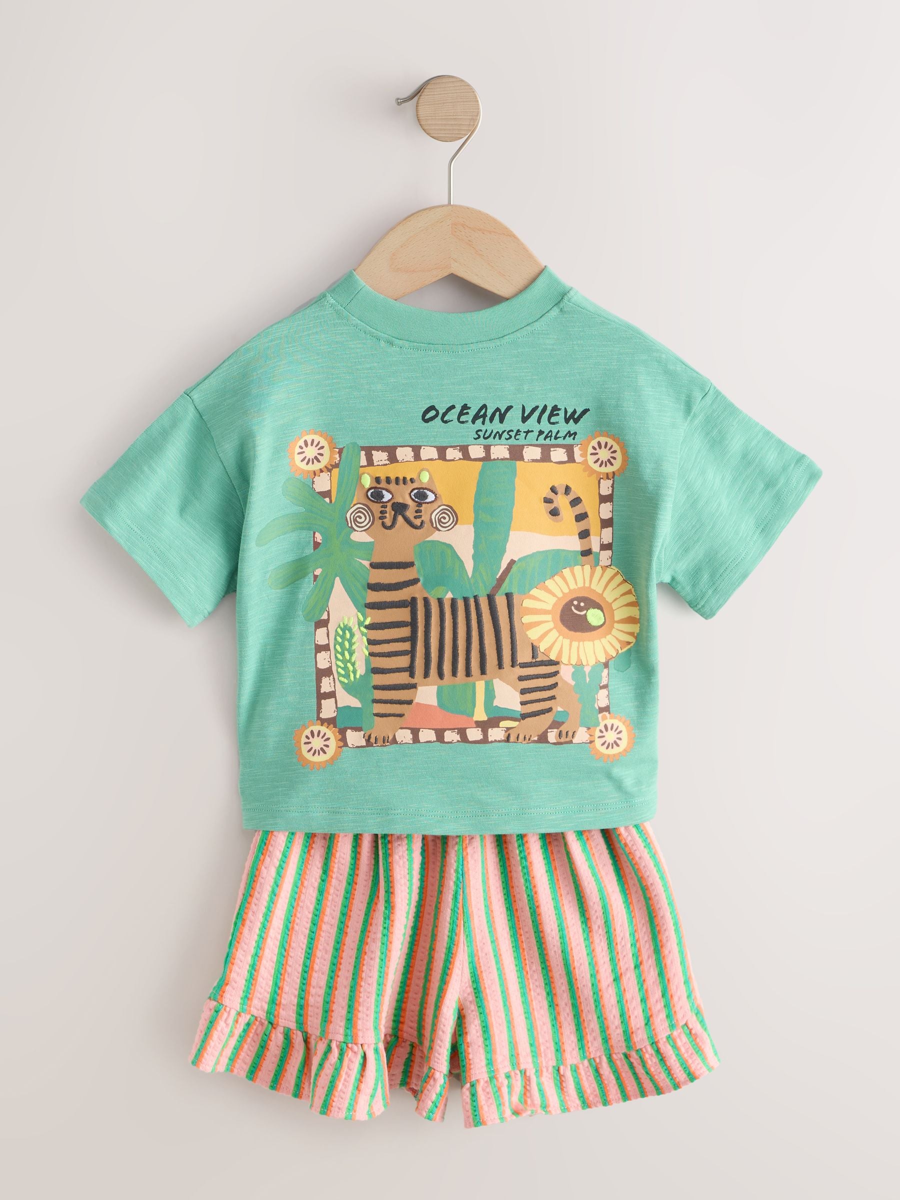 Green Tiger Short Sleeve T-Shirt and Shorts Set (3mths-7yrs) image 7