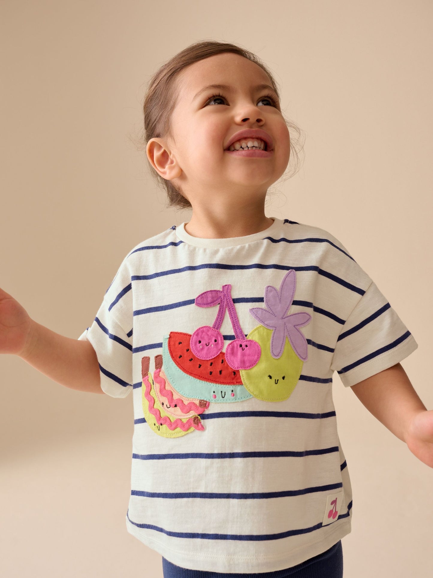 Blue/Ecru Short Sleeve T Shirt and Cycle Shorts Set (3mths-7yrs) image 5