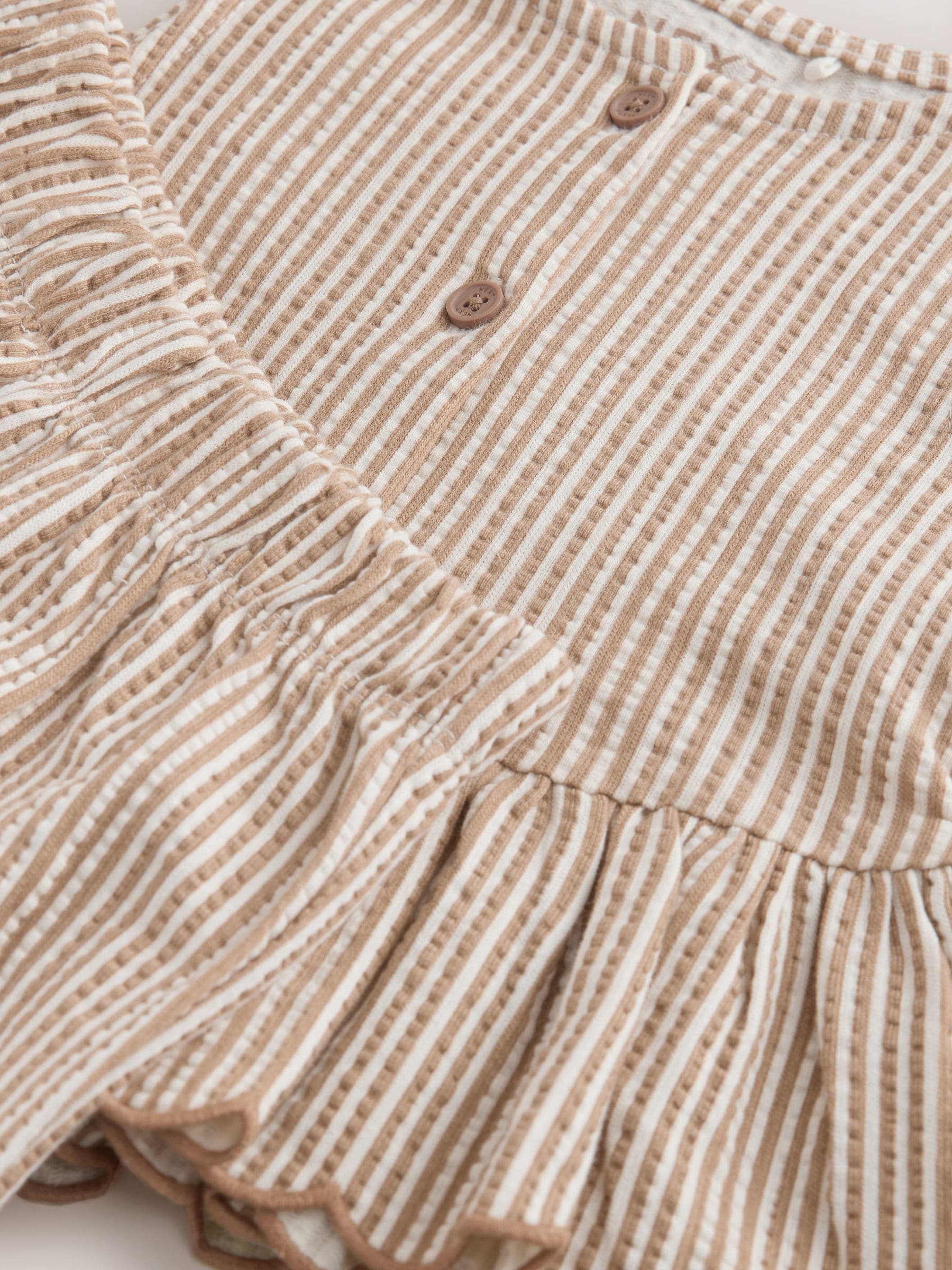 Neutral Stripe Peplum Vest and Wide Trousers Set (3mths-7yrs) image 9