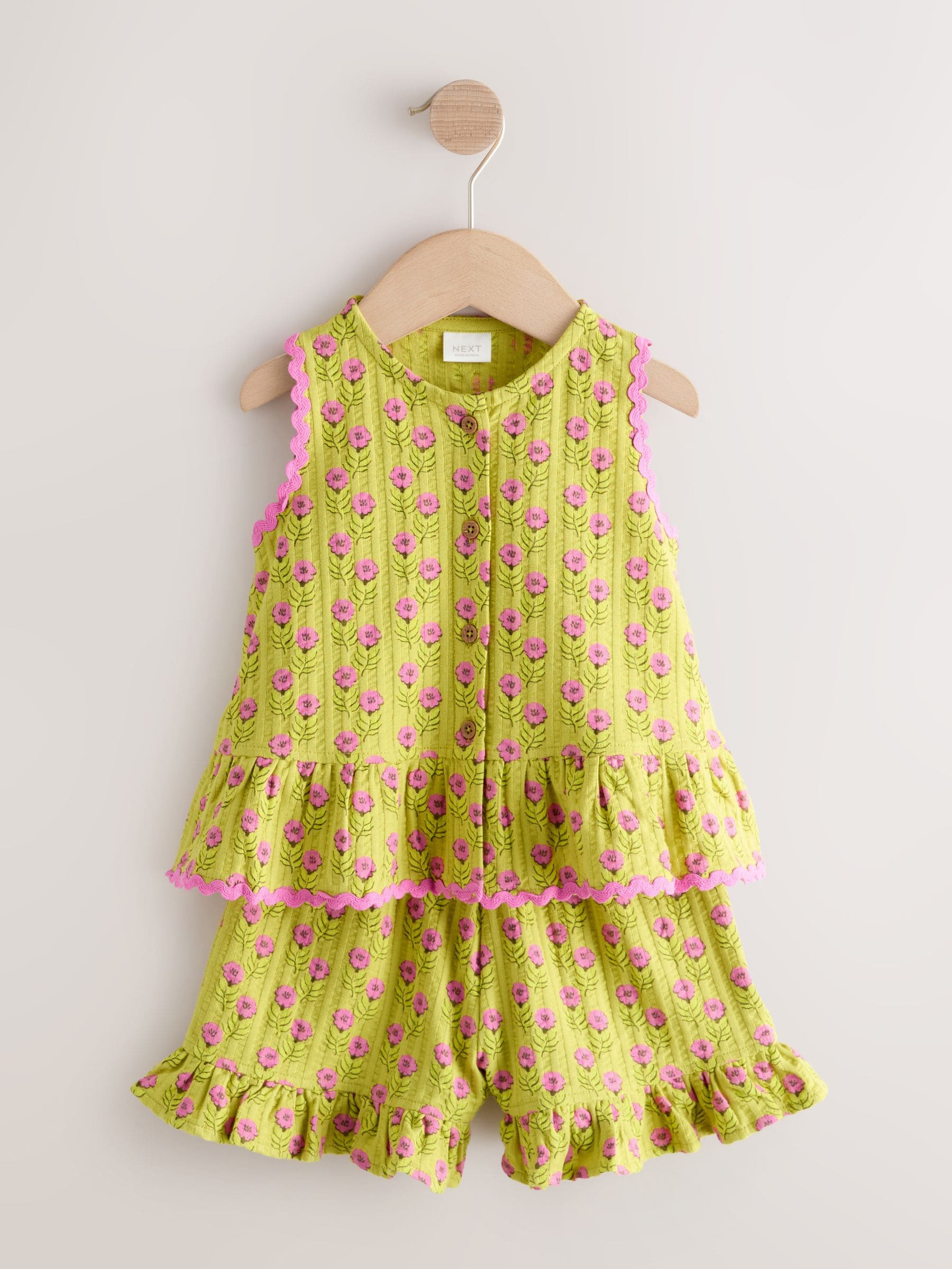 Green/Pink Flower Peplum Vest and Shorts Set (3mths-7yrs) image 6