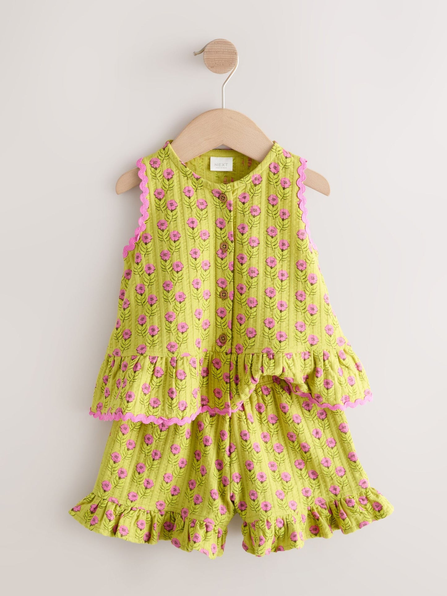 Green/Pink Flower Peplum Vest and Shorts Set (3mths-7yrs) image 7