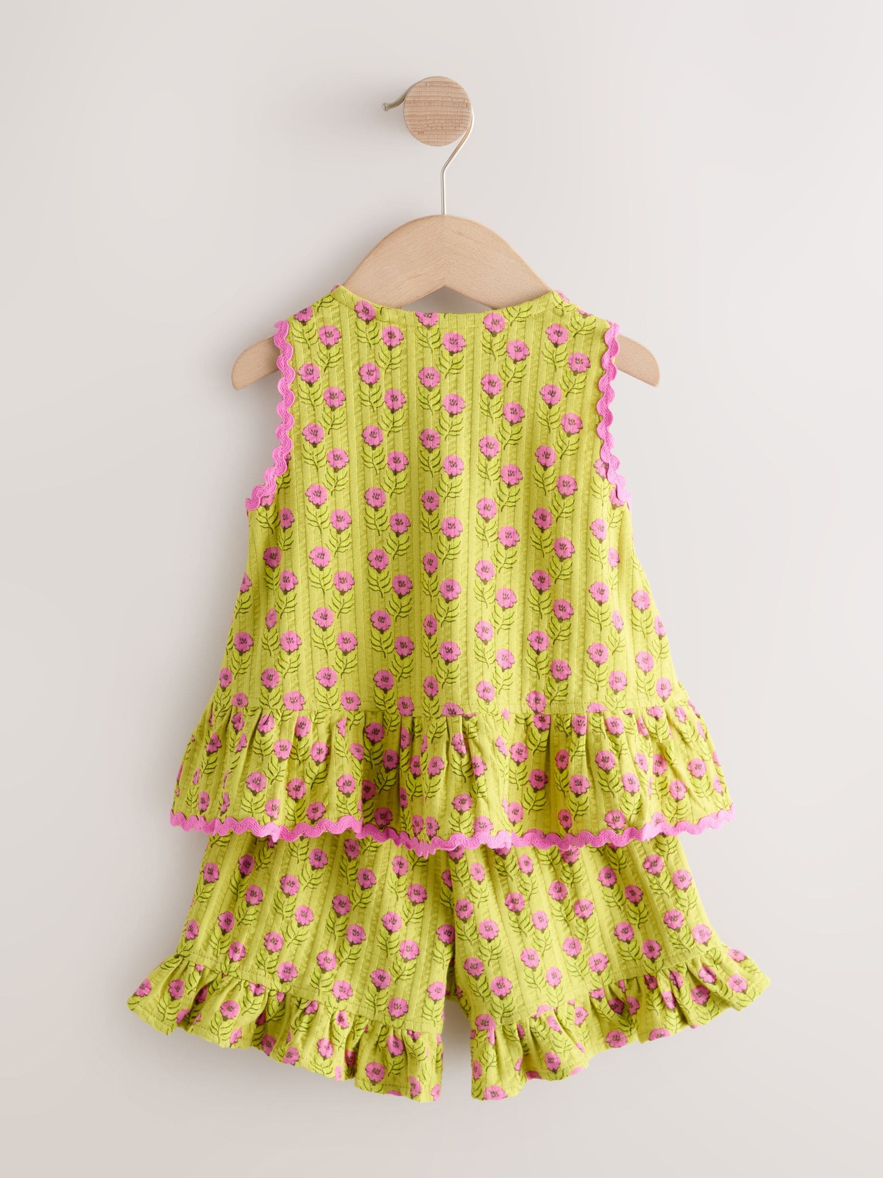 Green/Pink Flower Peplum Vest and Shorts Set (3mths-7yrs) image 8