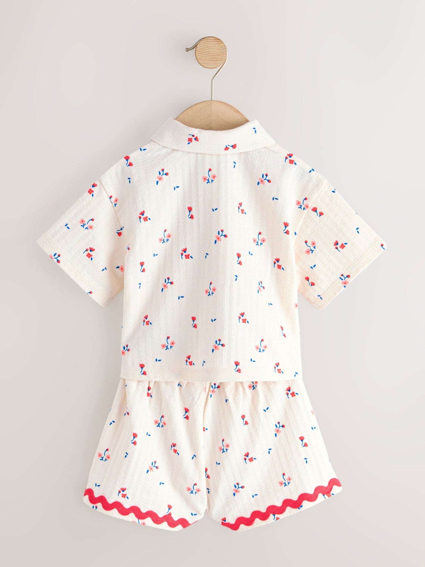 Ecru White Ditsy Flower Short Sleeve Button Shirt and Shorts Set (3mths-7yrs) image 7