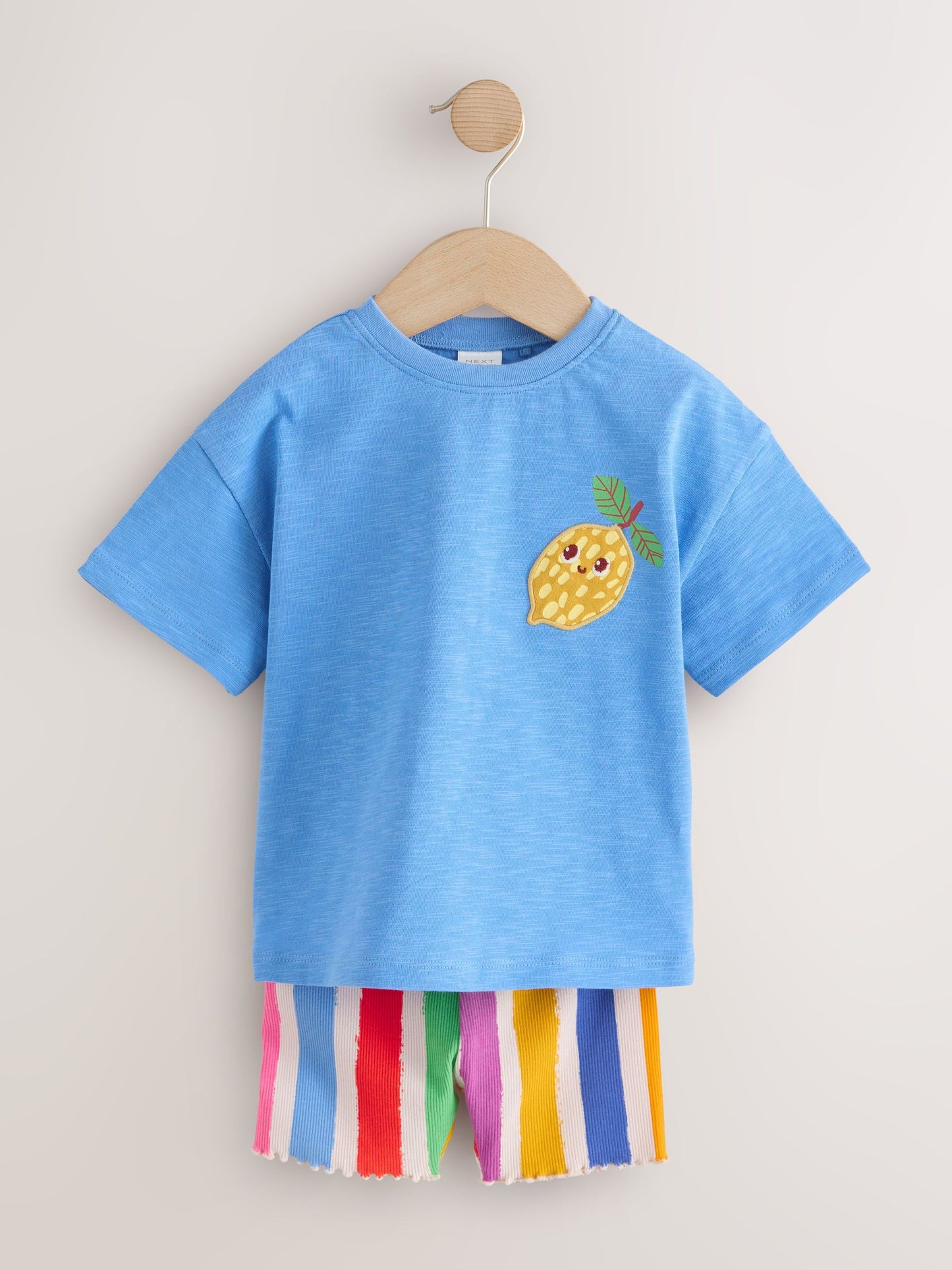 Blue Short Sleeve T-Shirt and Cycle Shorts Set (3mths-7yrs) image 5