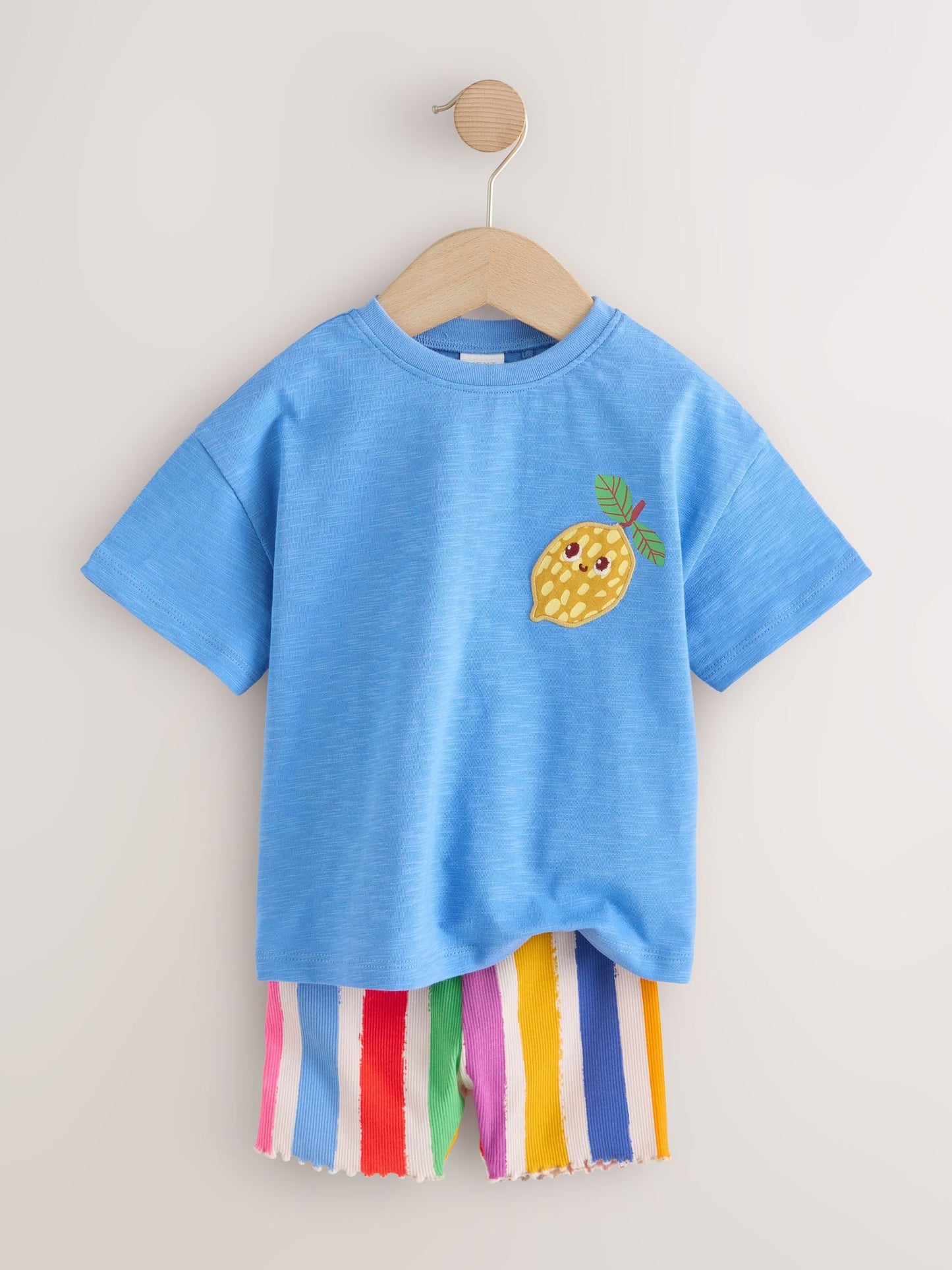 Blue Short Sleeve T-Shirt and Cycle Shorts Set (3mths-7yrs) image 6
