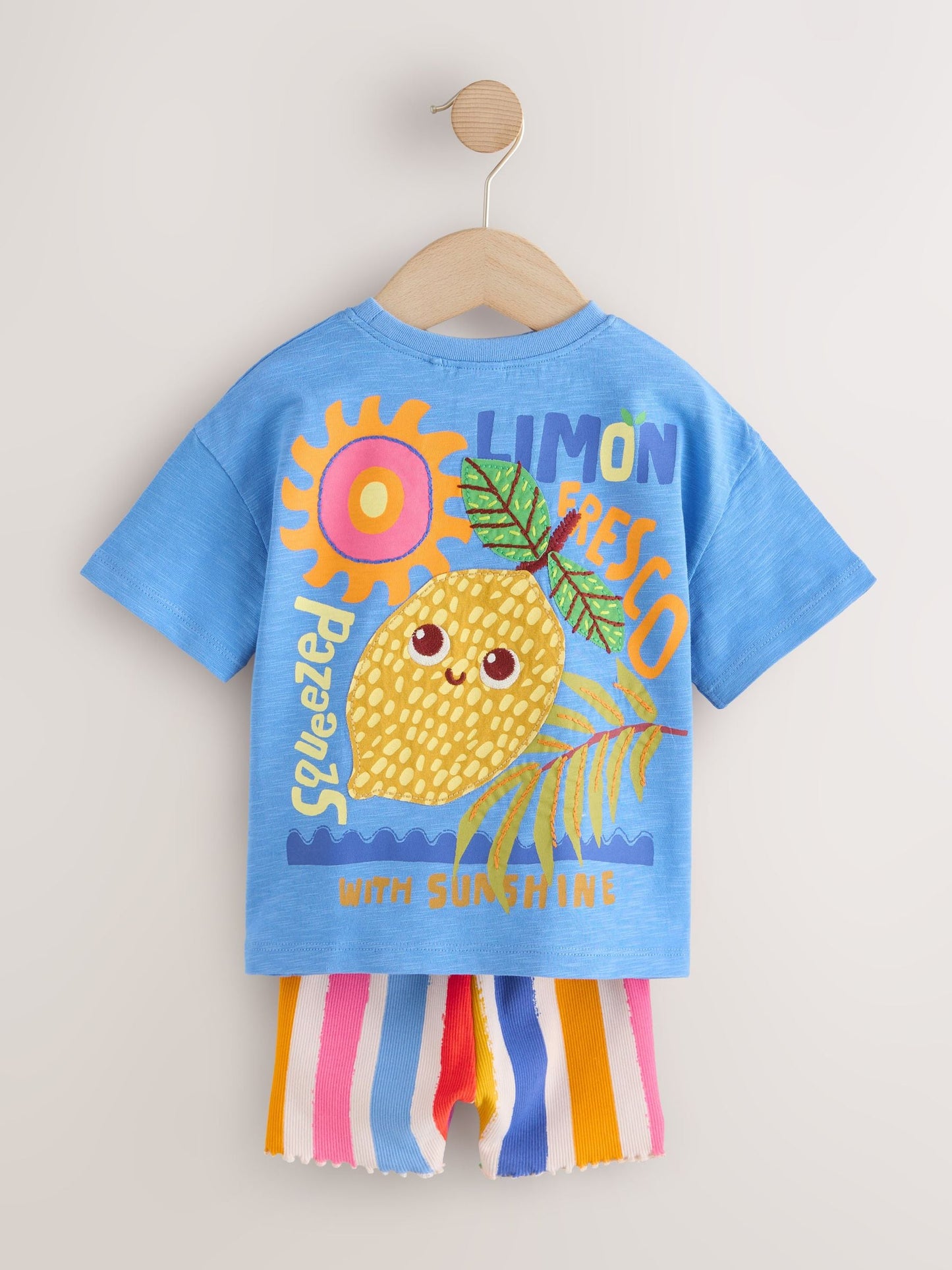 Blue Short Sleeve T-Shirt and Cycle Shorts Set (3mths-7yrs) image 7