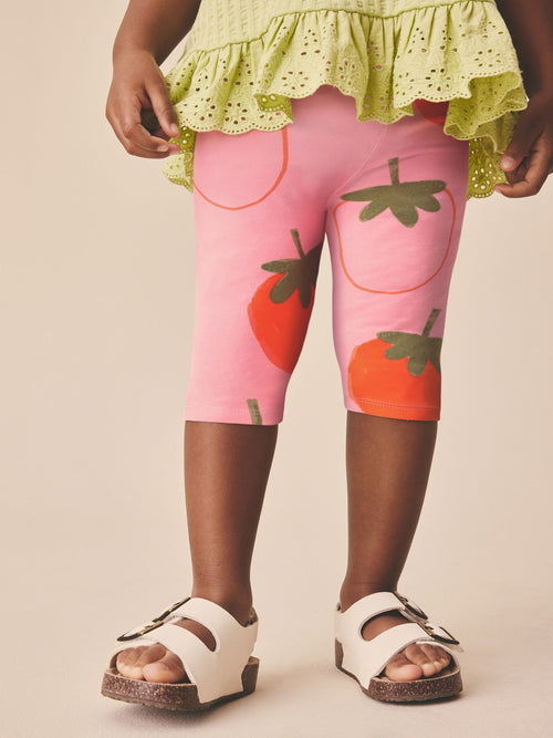 Pink Strawberry Crop Leggings (3mths-7yrs) image 1