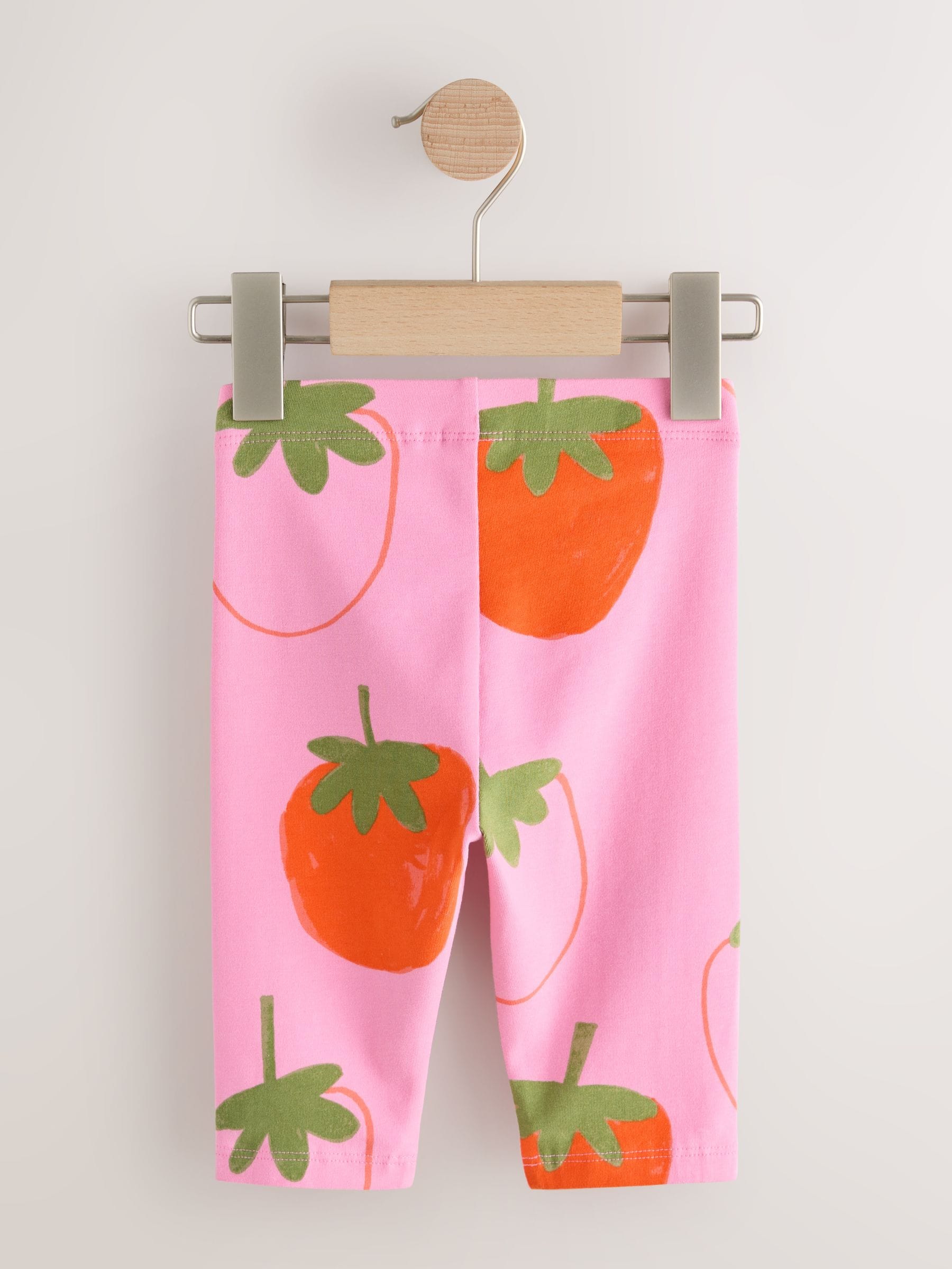 Pink Strawberry Crop Leggings (3mths-7yrs) image 5