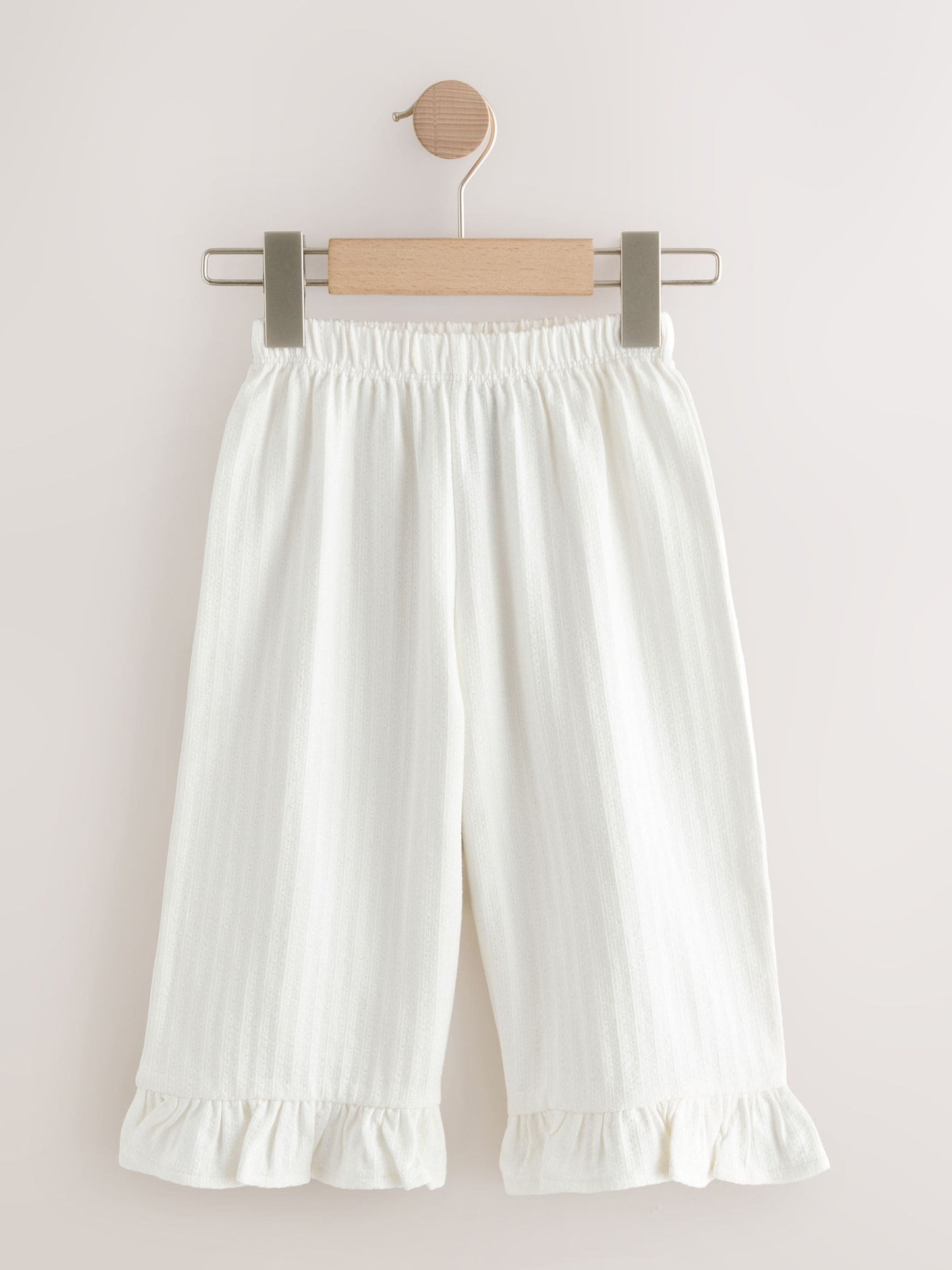 Ecru White Wide Leg Frill Trousers (3mths-7yrs) image 5