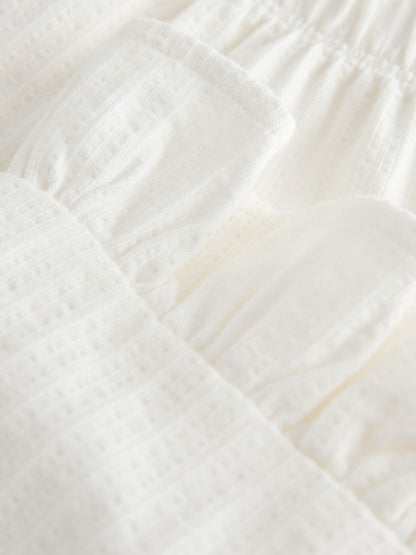 Ecru White Wide Leg Frill Trousers (3mths-7yrs) image 7