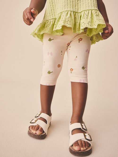 Pale Pink Butterfly Crop Leggings (3mths-7yrs) image 1