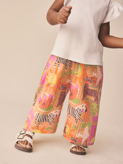 Orange Safari Wide Leg Trousers (3mths-7yrs) image 1