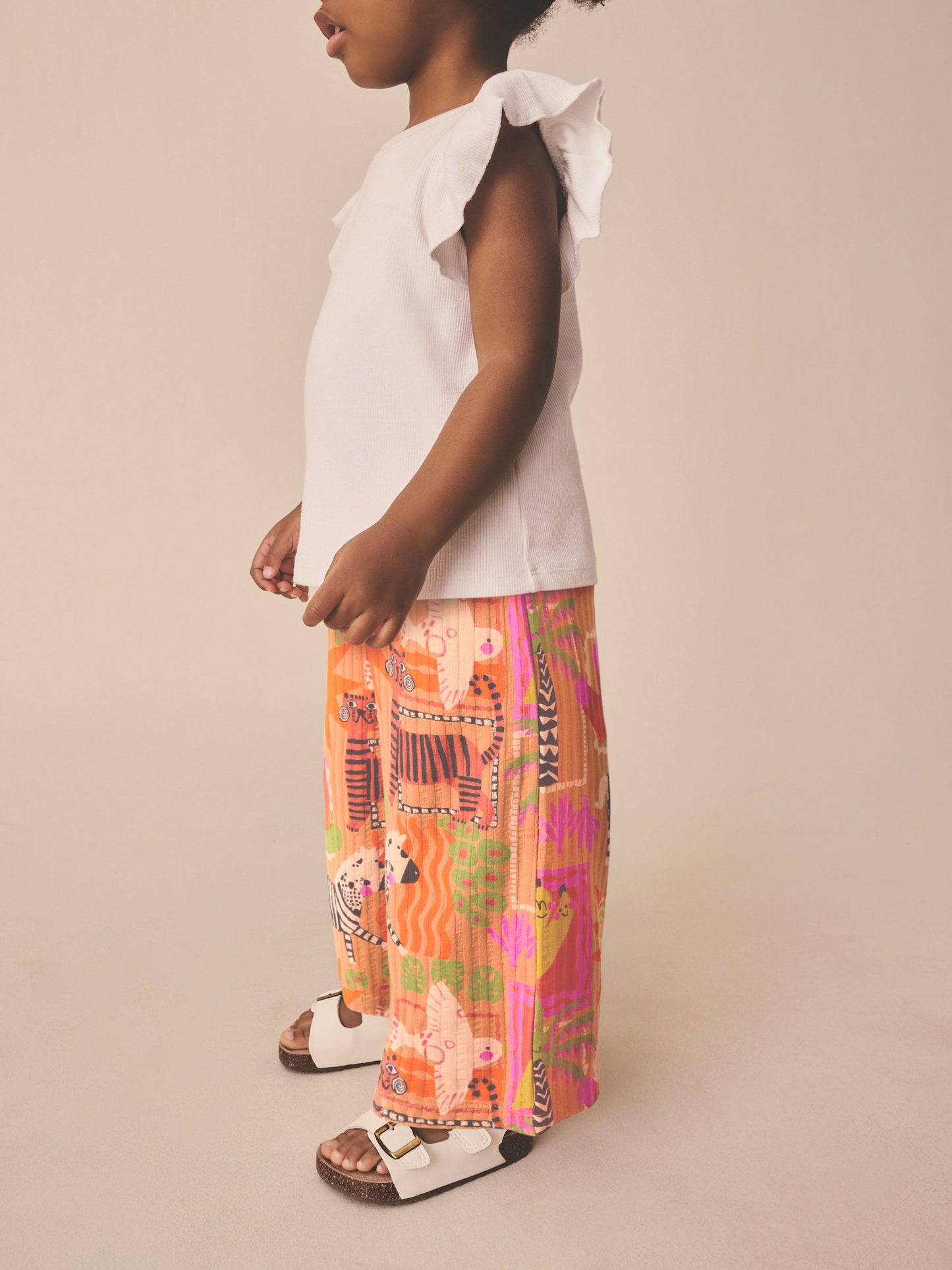 Orange Safari Wide Leg Trousers (3mths-7yrs) image 2