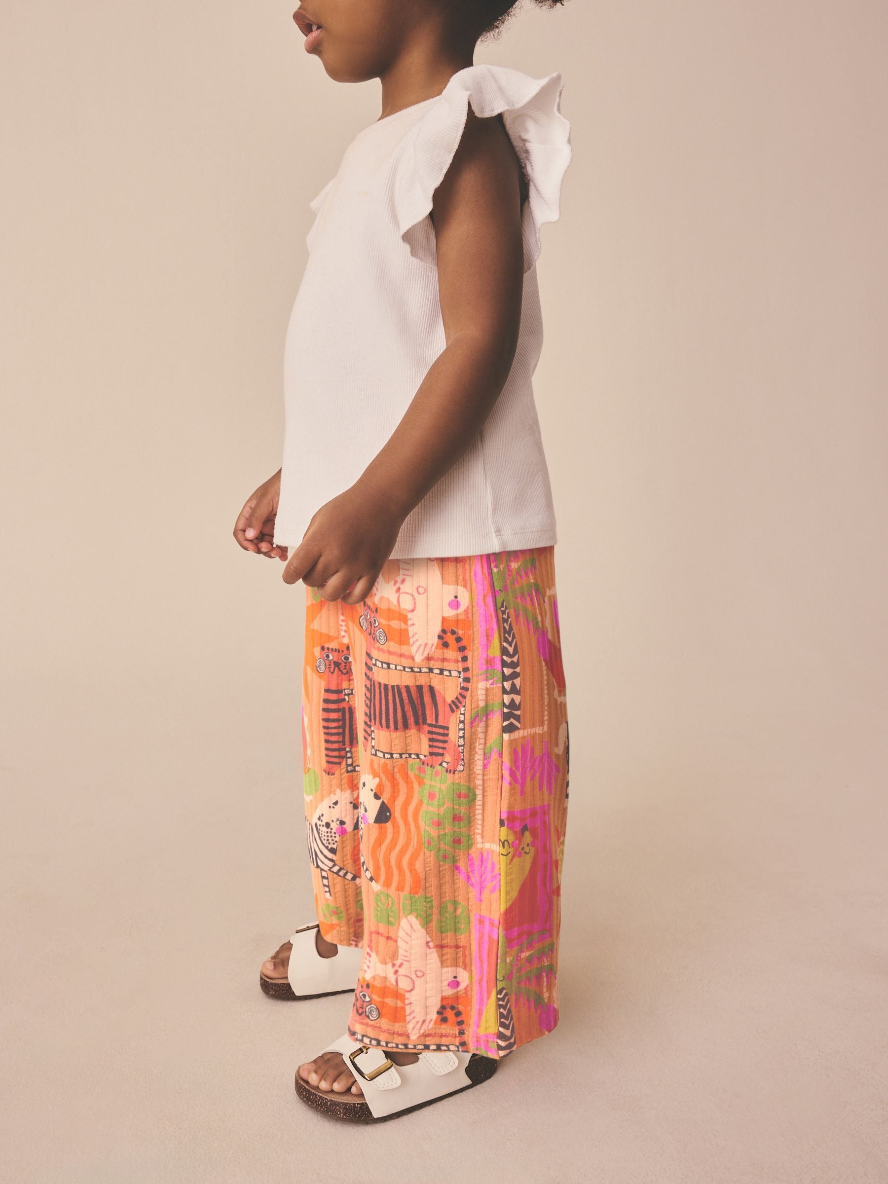Orange Safari Wide Leg Trousers (3mths-7yrs) image 2