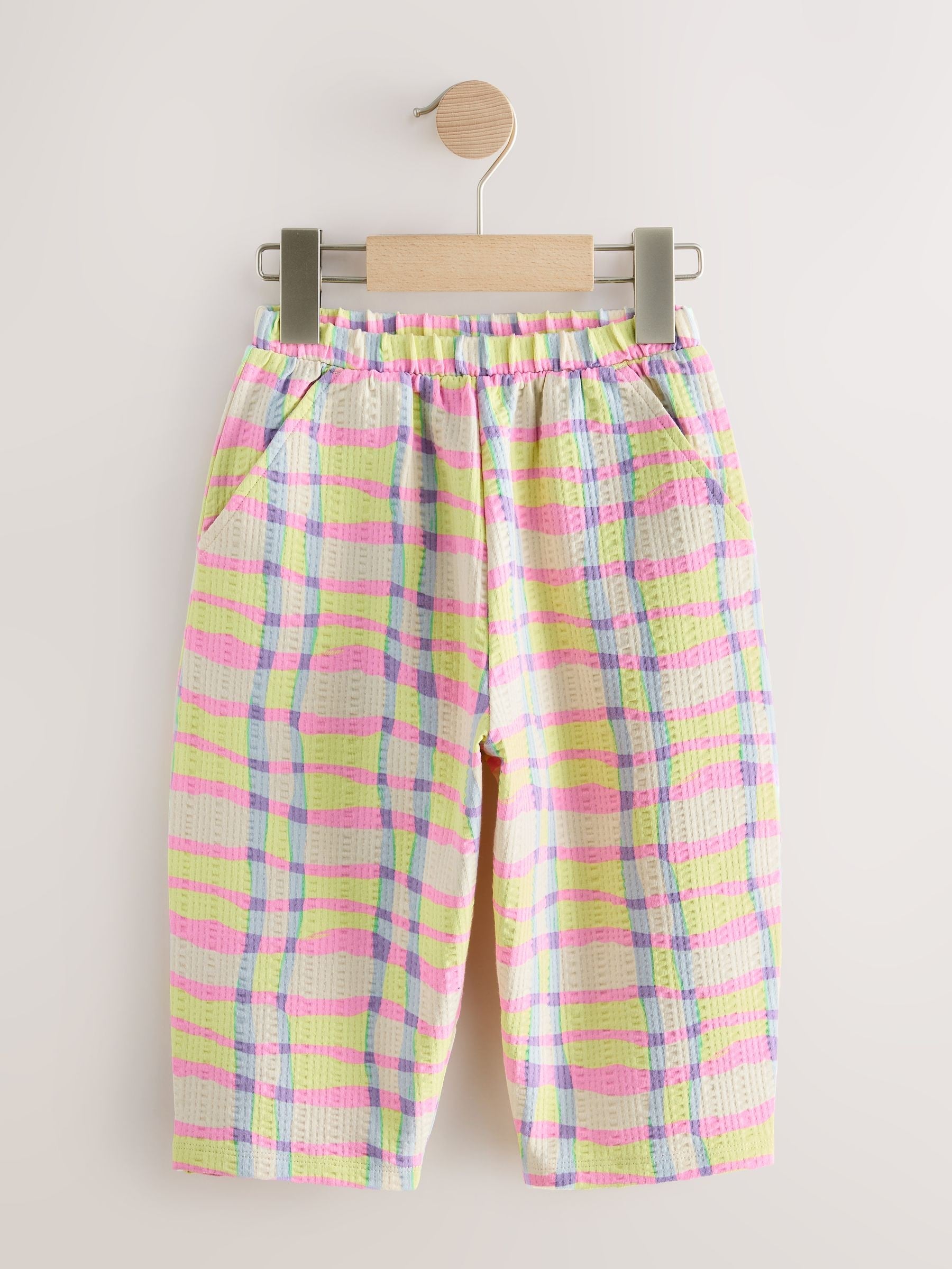 Pink/Yellow Check Barrel Leg Trousers (3mths-7yrs) image 5