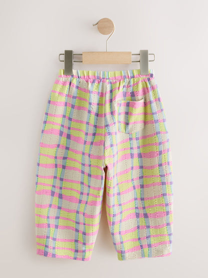 Pink/Yellow Check Barrel Leg Trousers (3mths-7yrs) image 6