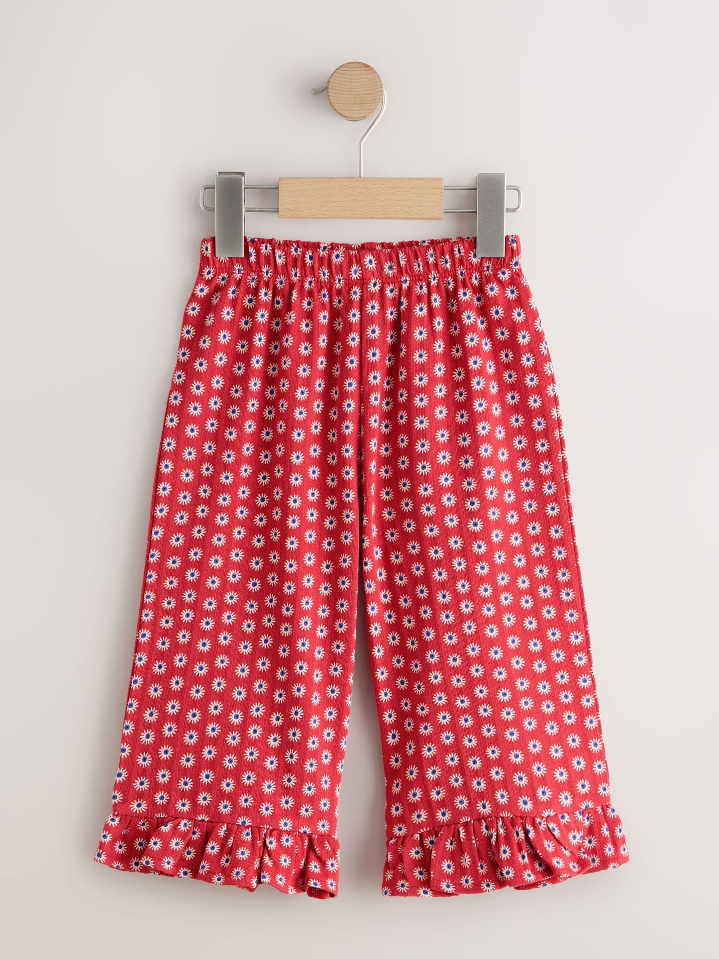 Red Flower Wide Leg Frill Trousers (3mths-7yrs) image 3