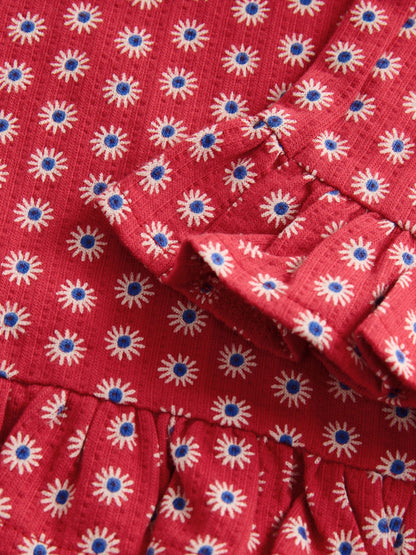 Red Flower Wide Leg Frill Trousers (3mths-7yrs) image 6