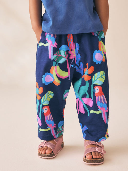 Navy Bird Barrel Leg Trousers (3mths-7yrs) image 1