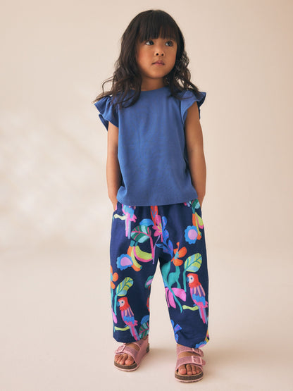 Navy Bird Barrel Leg Trousers (3mths-7yrs) image 2
