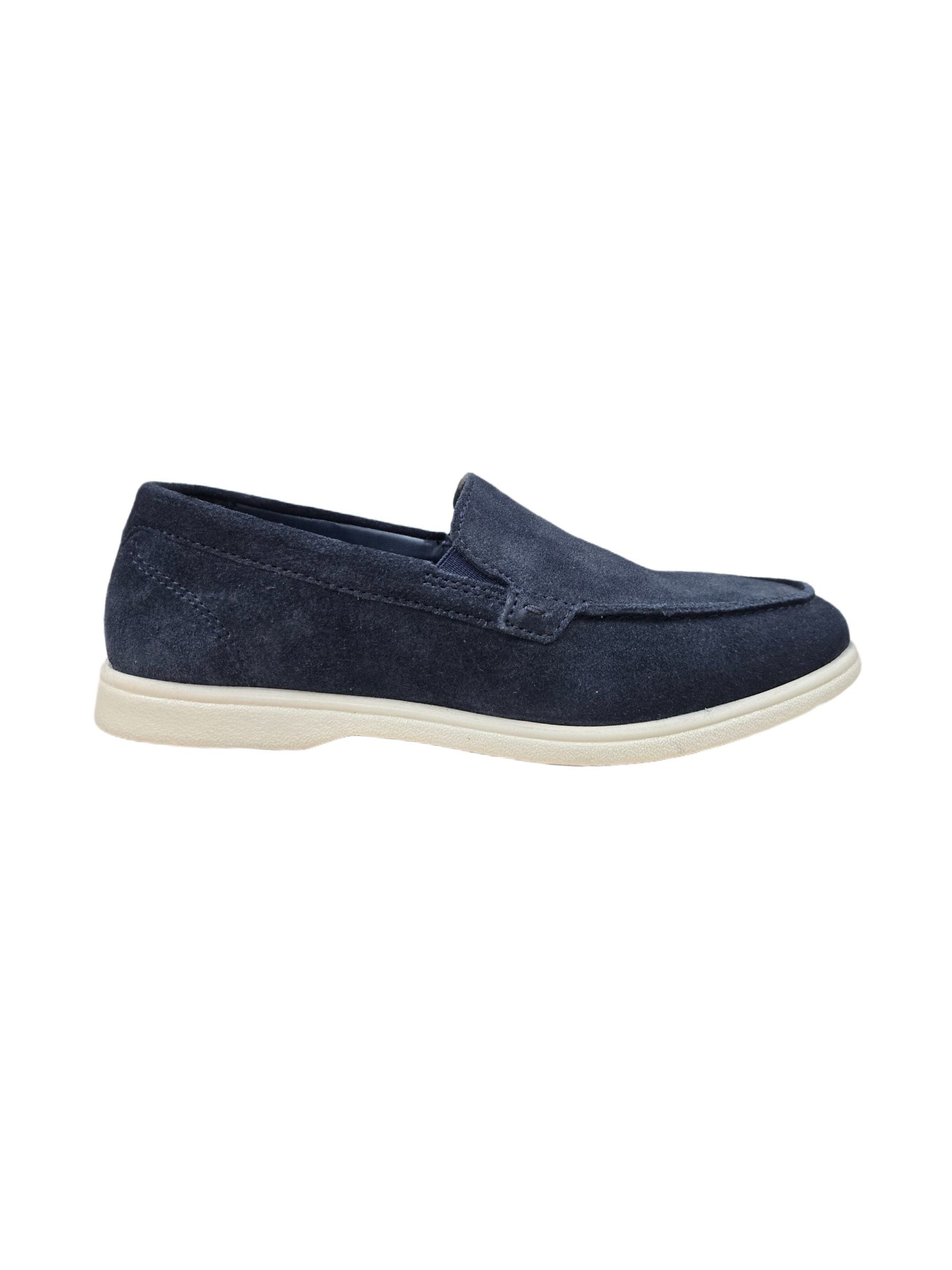 Off The Hook Blue Fenway Suede Leather Slip-On Loafers image 1