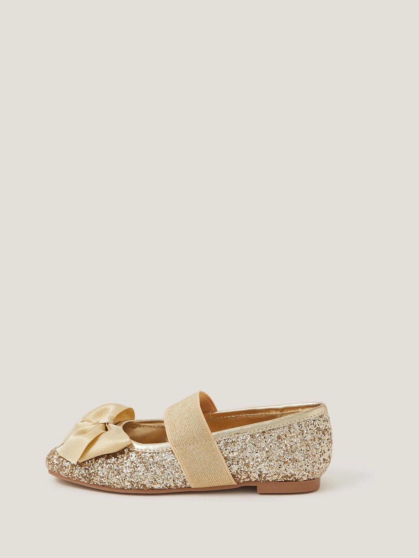 Monsoon Gold Glitter Bow Ballet Flats image 3