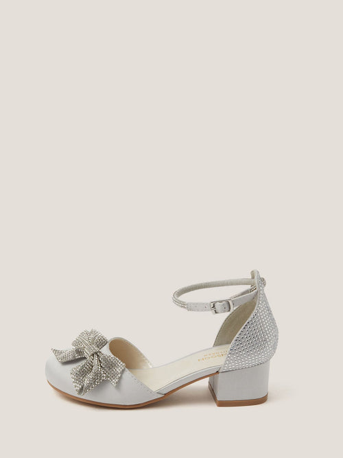 Monsoon Silver Sparkle Bow Two-Part Heels image 1