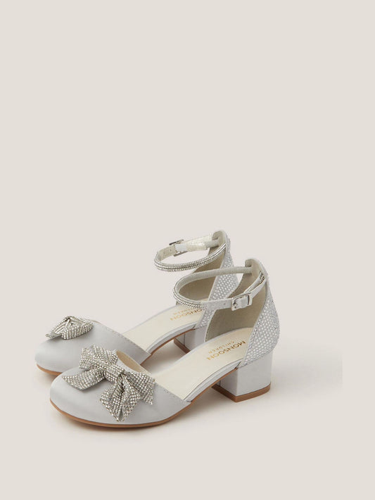 Monsoon Silver Sparkle Bow Two-Part Heels image 2