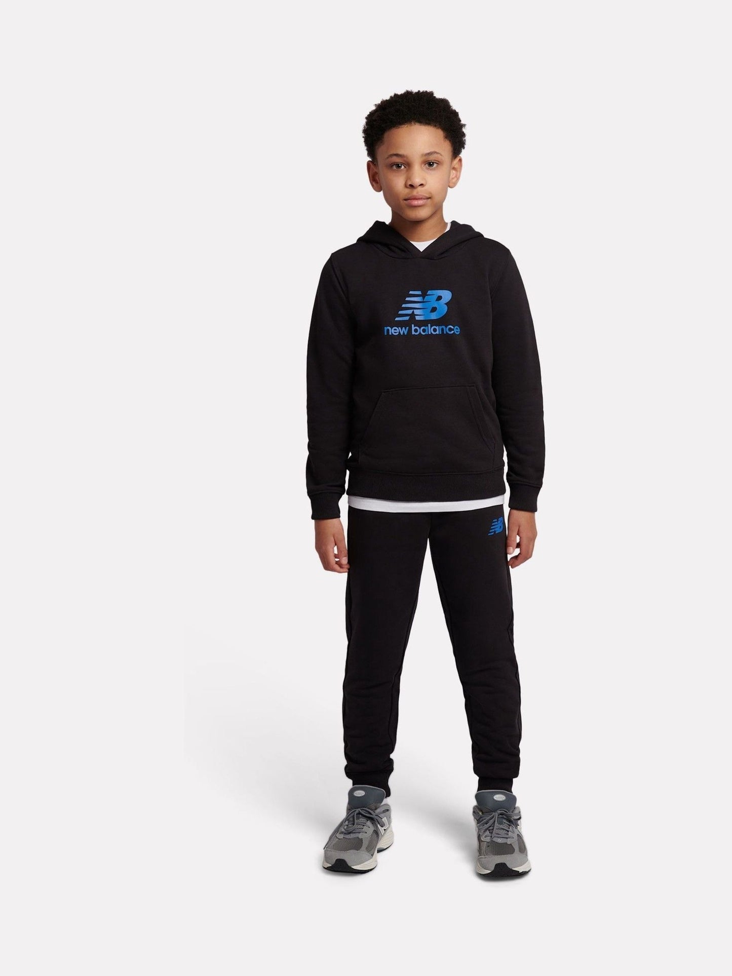 Dsiney Kidz - New Balance Black Stacked Logo Hoodie and Joggers Set image 1