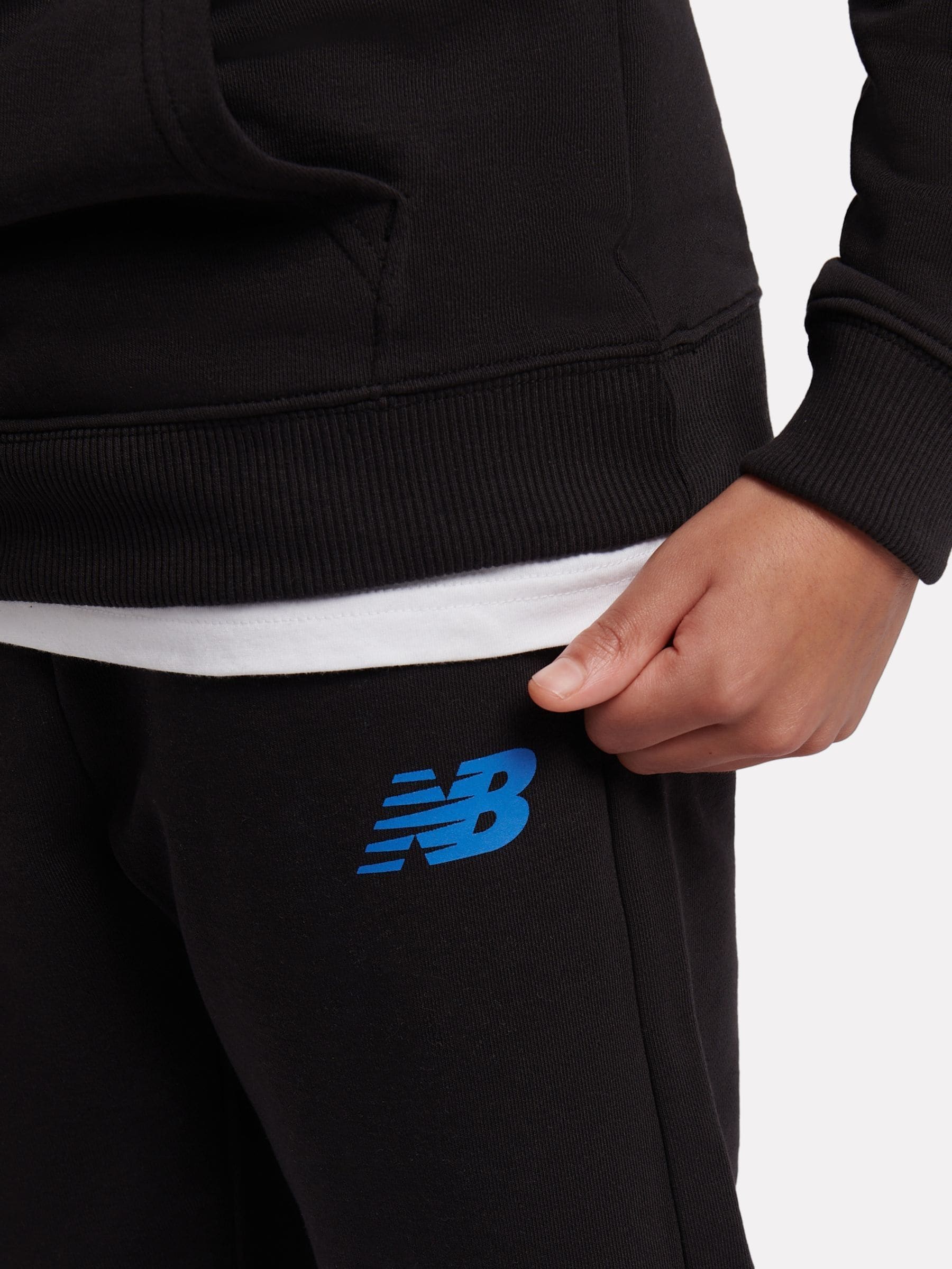 Dsiney Kidz - New Balance Black Stacked Logo Hoodie and Joggers Set image 5