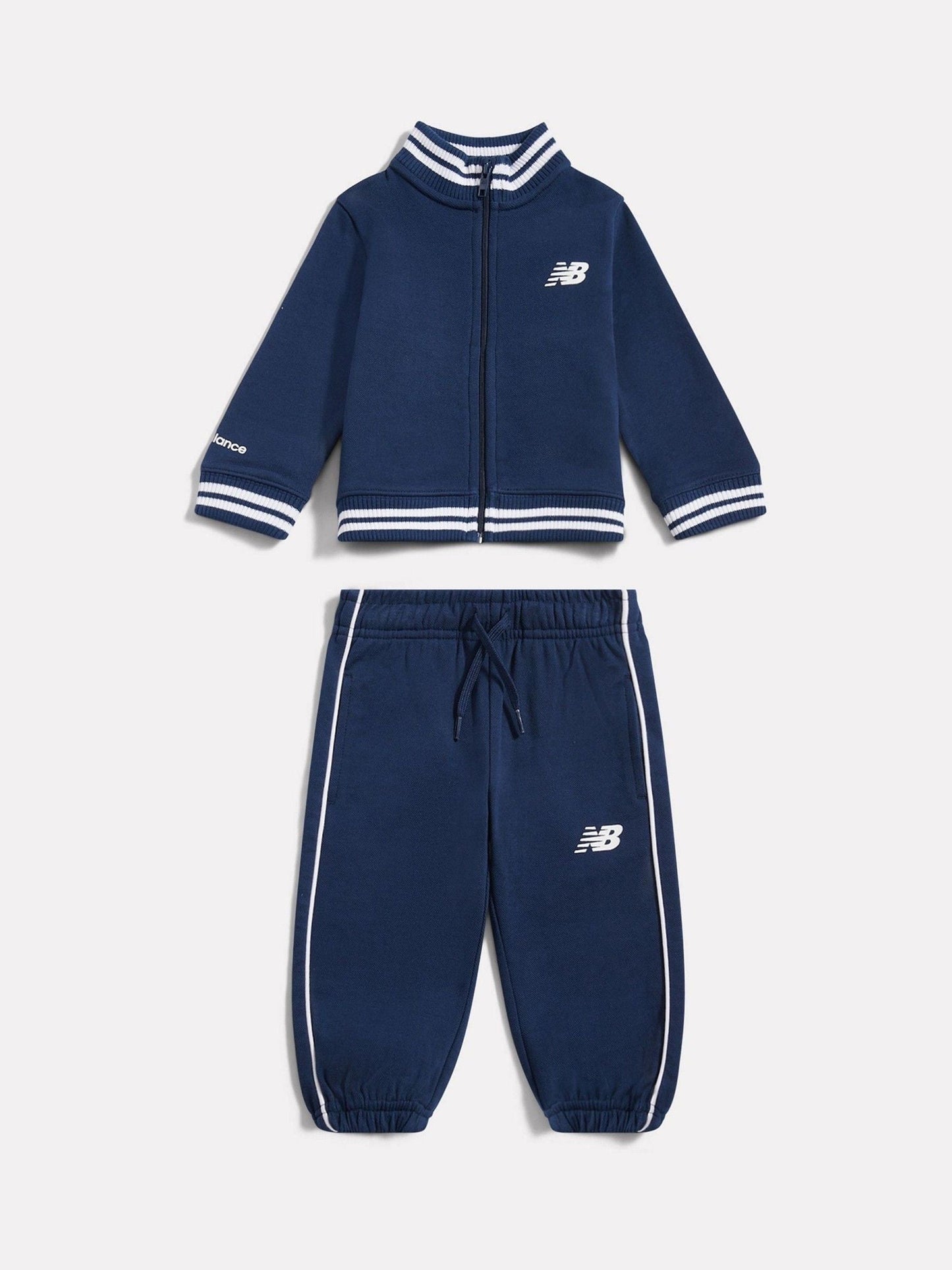 New Balance Blue Double Knit Full Zip Funnel Top + Joggers Set image 1