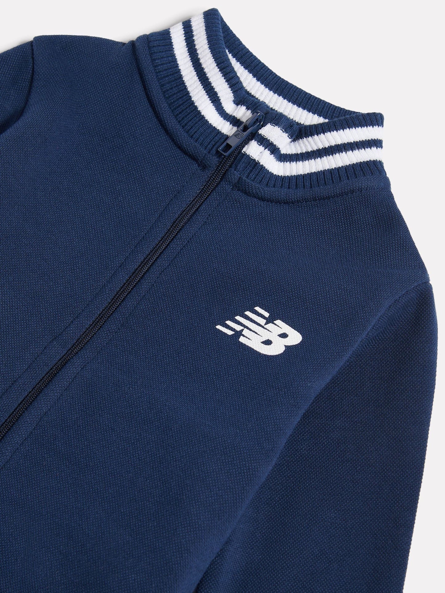 New Balance Blue Double Knit Full Zip Funnel Top + Joggers Set image 5