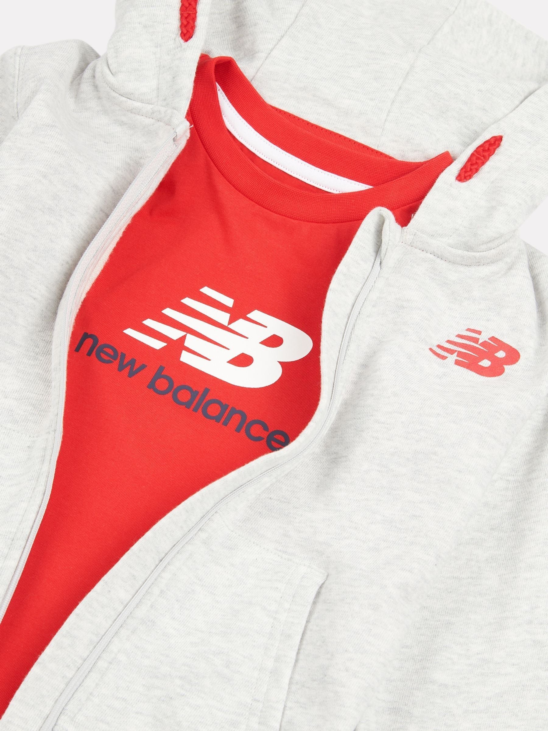 New Balance Grey FT Zip Thru Hoodie & Joggers Set image 3