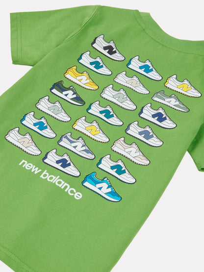 New Balance Green 327 Multi Graphic T-Shirt & FT Joggers Set image 6
