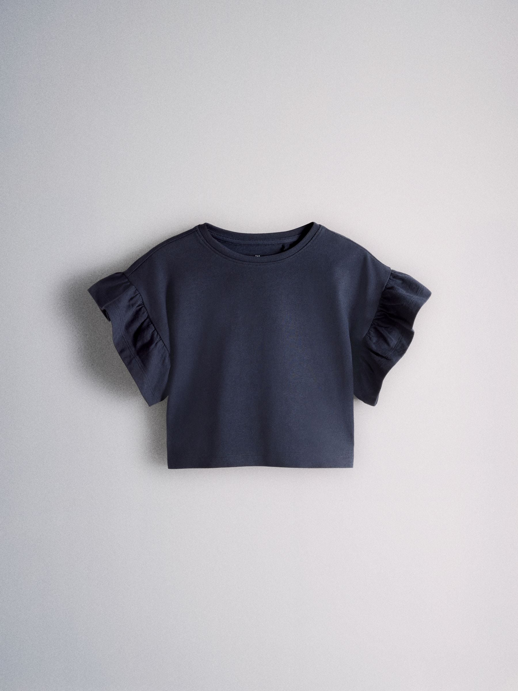 Dsiney Kidz - The Set 4 Pack Frill Sleeve Cotton T-Shirts Navy Blue/Ecru/Stripe image 2