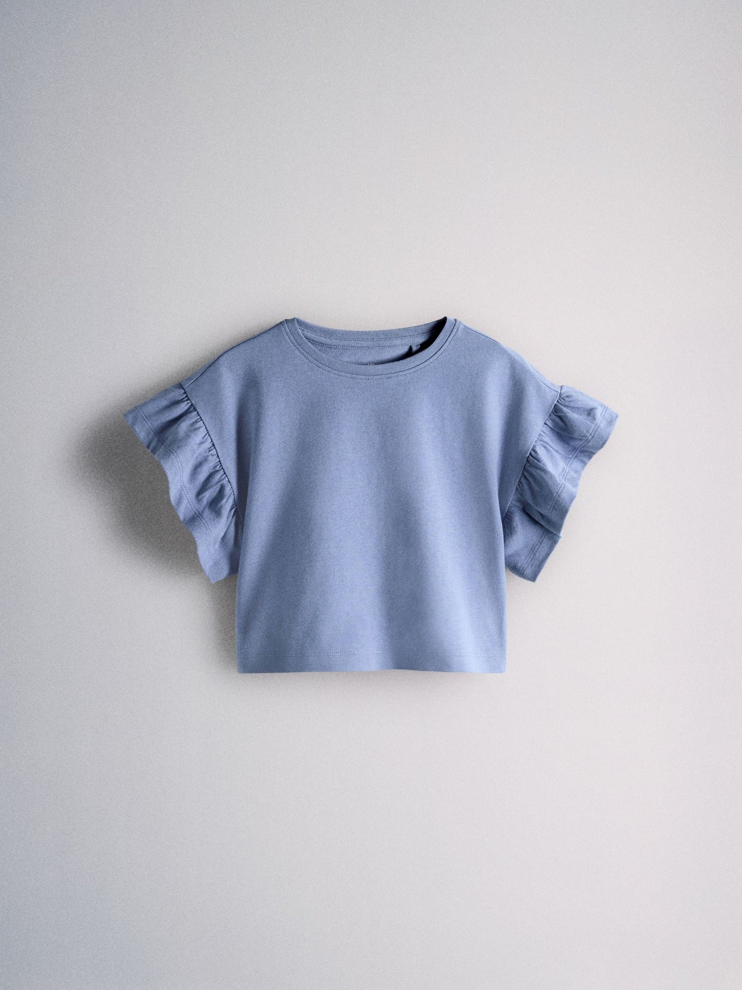 Dsiney Kidz - The Set 4 Pack Frill Sleeve Cotton T-Shirts Navy Blue/Ecru/Stripe image 3