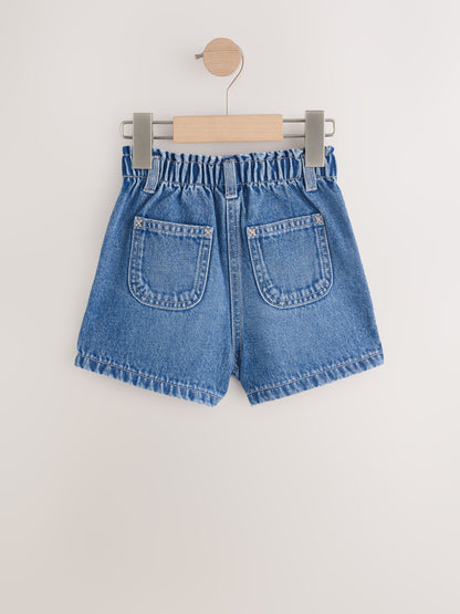 Dsiney Kidz - Mid Blue Denim Embroidered Flower Pull On Denim Shorts (3mths-10yrs) image 6