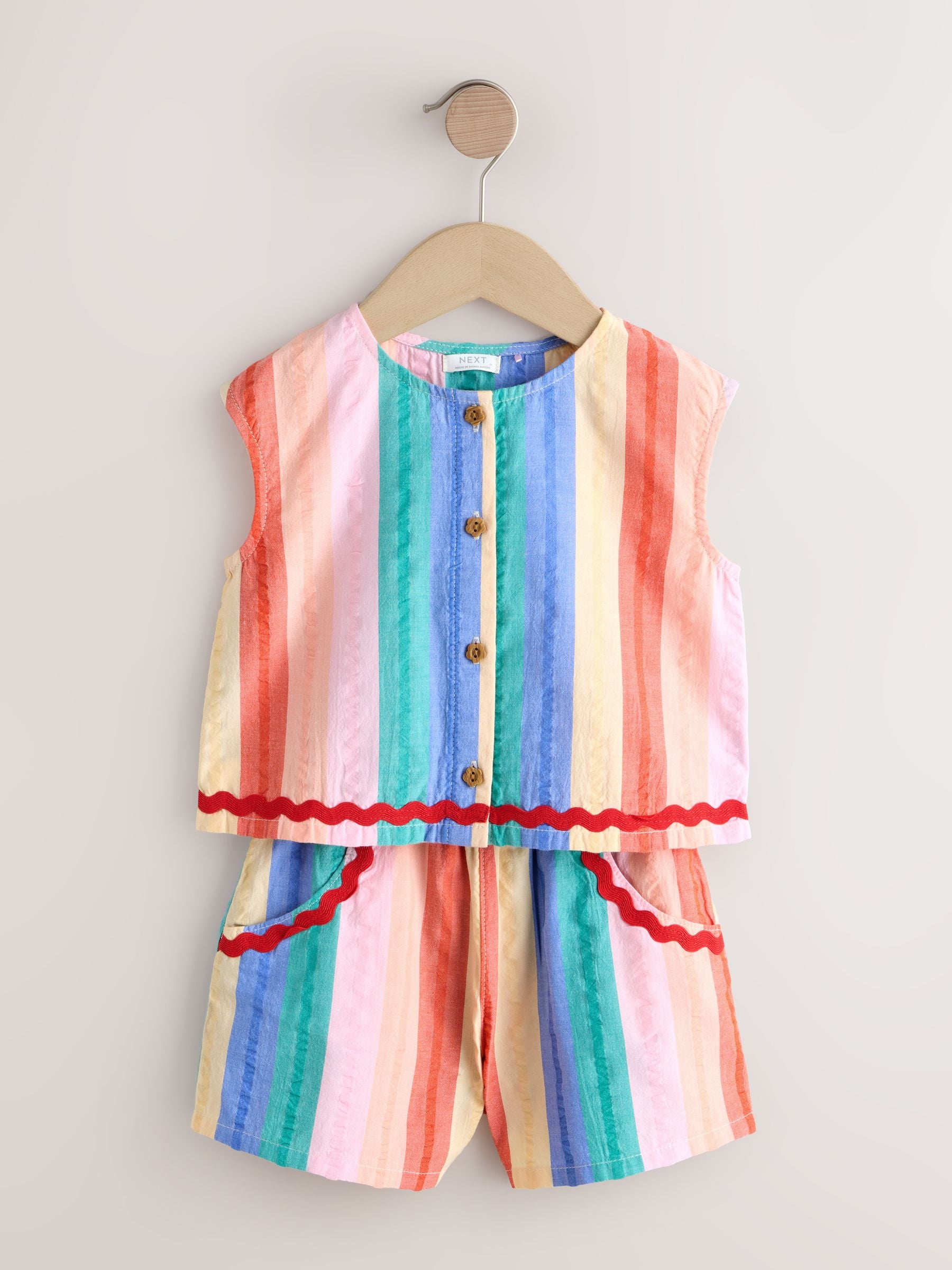 Rainbow Check Ric Rac Sleeveless Top & Shorts Set (3mths-7yrs) image 4