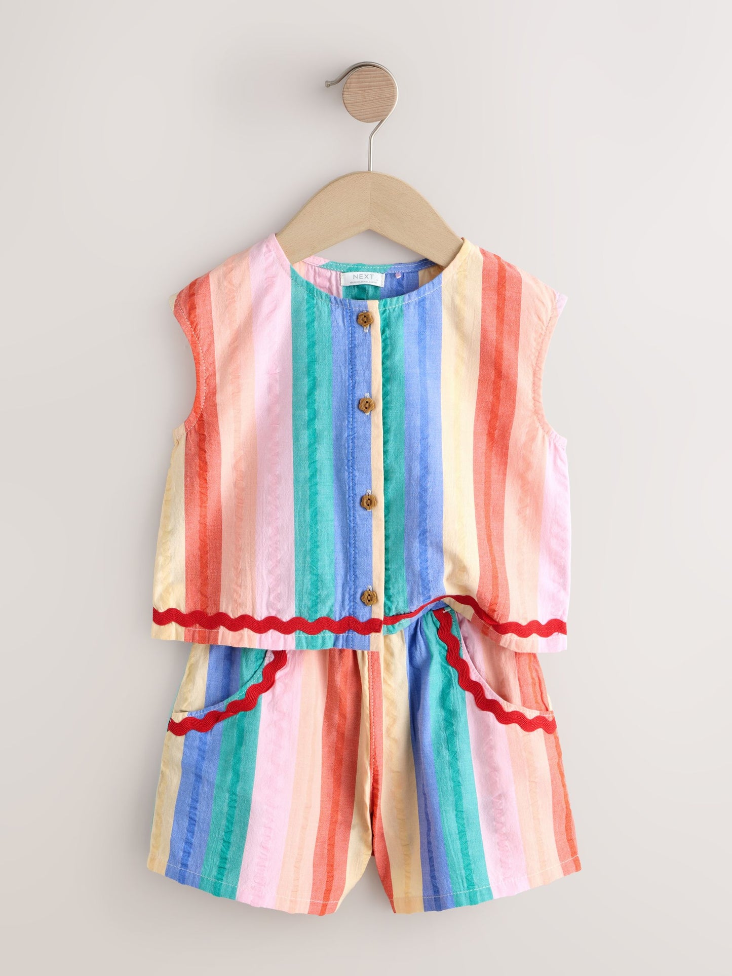 Rainbow Check Ric Rac Sleeveless Top & Shorts Set (3mths-7yrs) image 5