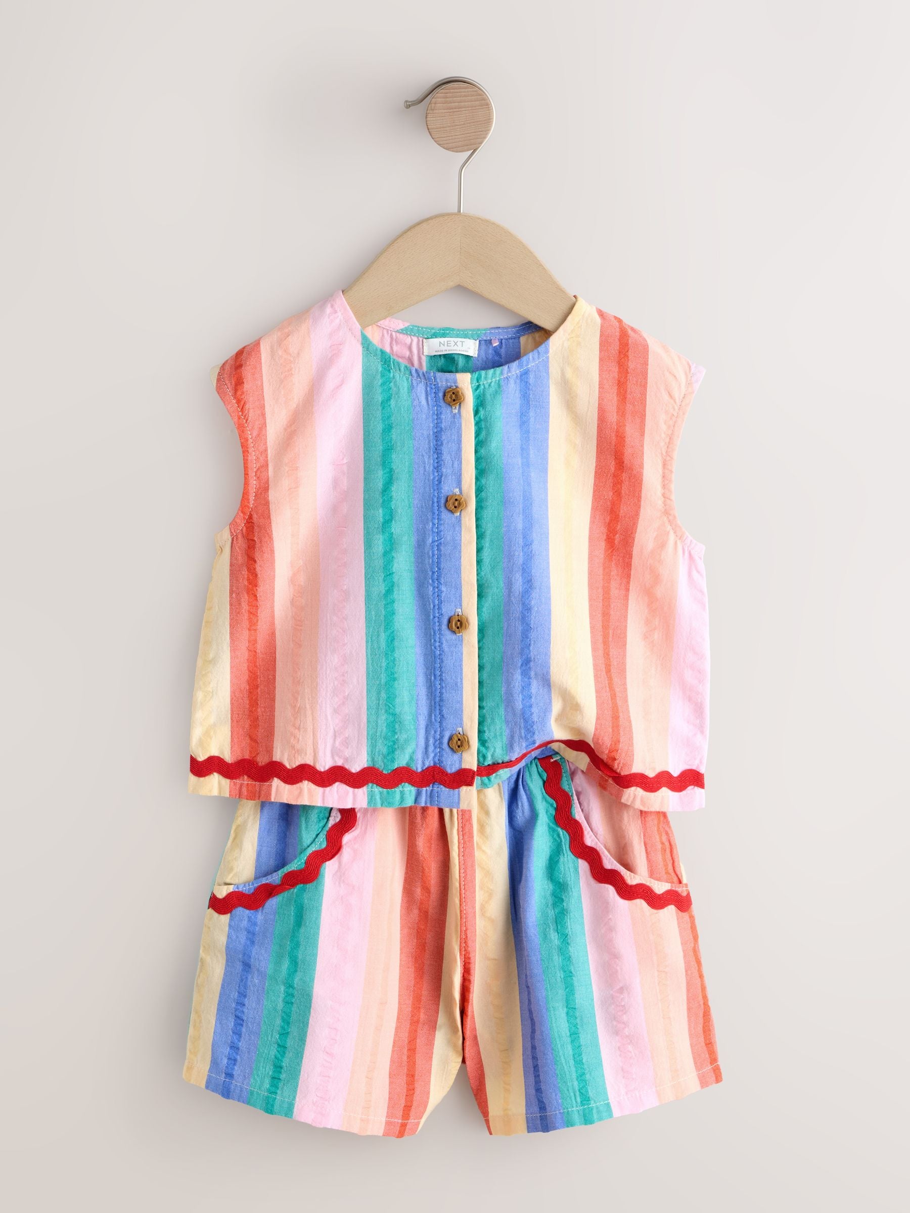 Rainbow Check Ric Rac Sleeveless Top & Shorts Set (3mths-7yrs) image 5