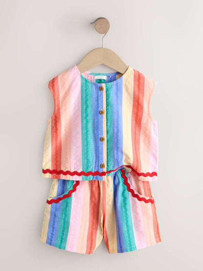 Rainbow Check Ric Rac Sleeveless Top & Shorts Set (3mths-7yrs) image 5