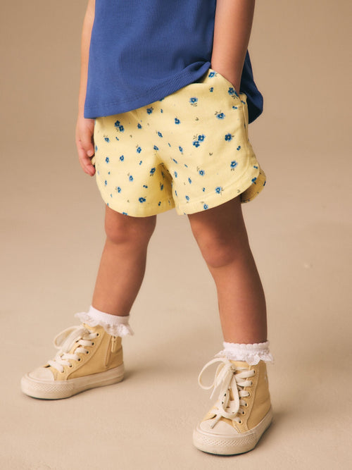 Yellow/Blue Ditsy Floral Pull On Shorts (3mths-7yrs) image 1